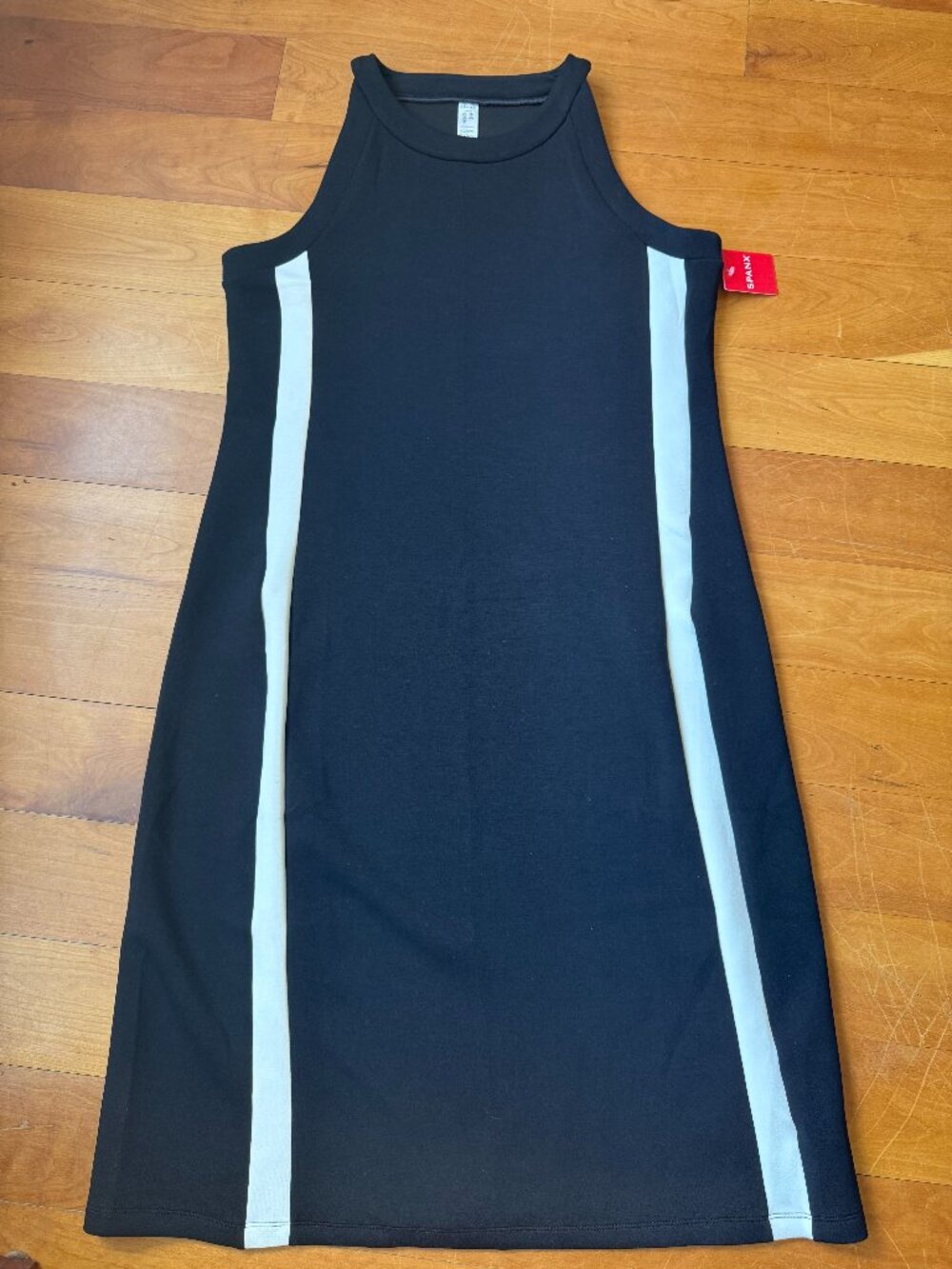 NWT Spanx AirEssentials Side Strip Tank Midi Dress - Very Black Sz. L - Picture 2 of 8